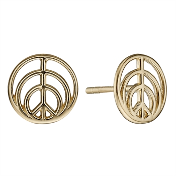 Christina Collect Gold-plated sterling silver Peace Beautiful stud earrings, also available in silver, model 671-G93